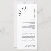 Menu Mariage HARLOW, minimaliste 4x9 (Devant)