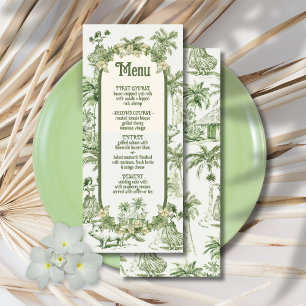 Menu Mariage Hawaïen Toile de jouy