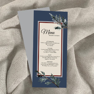 Menu Mariage Hiver Bleu Pin