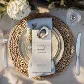 Menu mariage hommes noir et blanc simple élégant script