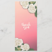 Menu mariage Hydrangeas Fleurs Chaînes Lumières Ro (Dos)