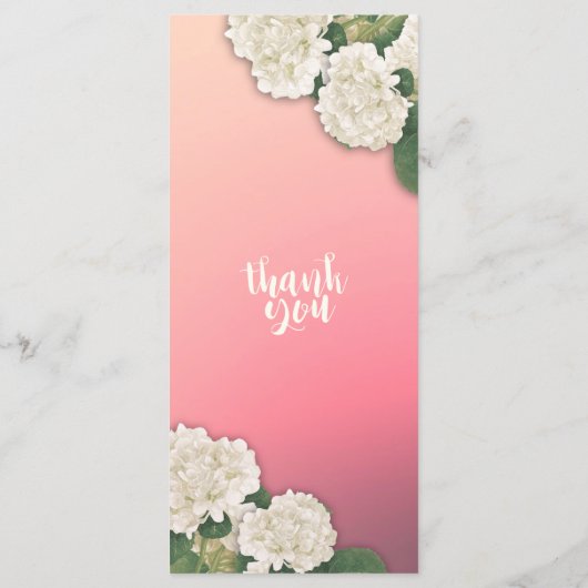 Menu mariage Hydrangeas Fleurs Chaînes Lumières Ro (Dos)