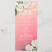 Menu mariage Hydrangeas Fleurs Chaînes Lumières Ro (Devant)