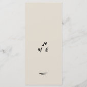 Menu Mariage Illustré à la Main Gris Rétro (Dos)
