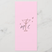 Menu Mariage Illustré à la Main Rose Fantaisiste  (Dos)