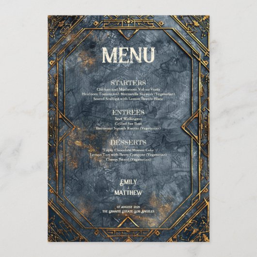 Menu Mariage Imaginaire Dwarven Splendor (Devant)