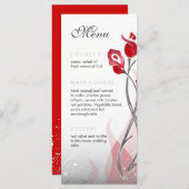 Menu Mariage incendie et glace | Roses d'argent ro (Devant / Derrière)