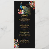 Menu Mariage indien Hindu Peacock Floral (Devant)