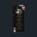 Menu Mariage indien Hindu Peacock Floral<br><div class="desc">Dark and Moody Rembrandt a inspiré floraux et paons aux accents faux or Mariage Menus. Tout libellé peut être modifié pour répondre à vos besoins, et idéal pour des événements tels que l'anniversaire de Bollywood, la remise des diplômes, Sangeet. Parfait pour votre mariage indien hindoue ou musulman, la réception ou...</div>