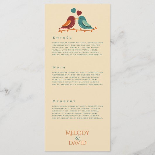 Menu Mariage Inséparable (Devant)