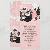 Menu Mariage Inséparable Pink Damask (Devant / Derrière)