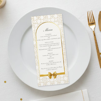 Menu Mariage inspiré de l'art déco avec arche géométriq