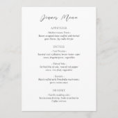 Menu Mariage intemporel noir et blanc classique (Devant)