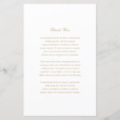 Menu Mariage intemporel or traditionnel (Dos)