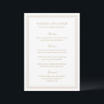 Menu Mariage intemporel or traditionnel<br><div class="desc">Menu de mariage élégant au design simple et classique.</div>
