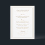 Menu Mariage intemporel or traditionnel<br><div class="desc">Menu de mariage élégant au design simple et classique.</div>