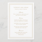 Menu Mariage intemporel or traditionnel (Devant)