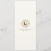 Menu Mariage intemporel Sun et Moon (Dos)