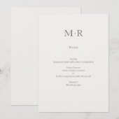 Menu Mariage Intime Minimaliste Moderne (Devant / Derrière)
