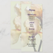 Menu Mariage Irises colorées Peach (Devant / Derrière)