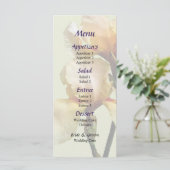 Menu Mariage Irises colorées Peach (Debout devant)