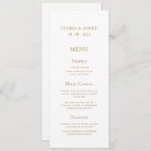 Menu Mariage islamique musulman blanc élégant (Devant / Derrière)