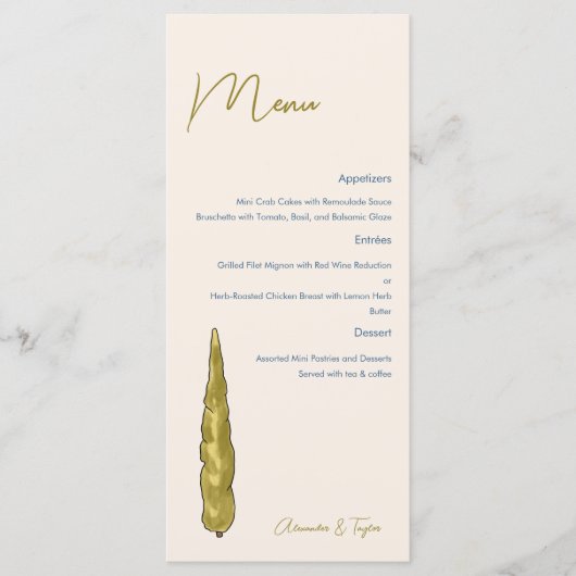 Menu Mariage italien (Devant)