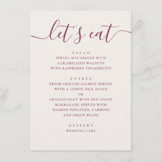 Menu Mariage Ivoire Douce. Dîner de Réception en Écritu