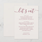 Menu Mariage Ivoire Douce. Dîner de Réception en Écritu (Devant / Derrière)