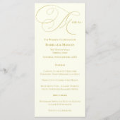 Menu Mariage ivoire et or (Devant)