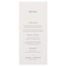 Menu Mariage ivoire neutre simple