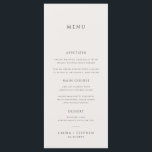 Menu Mariage ivoire neutre simple<br><div class="desc">Ce menu mariage minimaliste ajoutera une touche d'élégance à votre décor de mariage. Un arrière - plan beige clair qui rend ce design très agréable pour un mariage de automne. Tout le texte est modifiable, il suffit de cliquer sur "Personnaliser ce modèle". Des articles correspondants, y compris la suite de...</div>