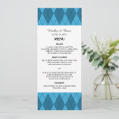 Menu Mariage Jacquard bleu (Debout devant)