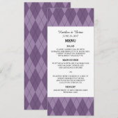 Menu Mariage Jacquard violet (Devant / Derrière)