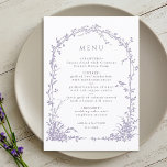 Menu Mariage Jardin Botanique Romantique sous une Arche<br><div class="desc">Ce menu de mariage présente un treillis en forme d'arche orné de fleurs,  de feuillage botanique et d'un petit oiseau. Pour une personnalisation plus avancée de ce design,  veuillez cliquer sur le BOUTON OUTIL DE CONCEPTION BLEU ci-dessus ! Les articles assortis sont également disponibles.</div>