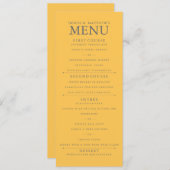 Menu Mariage Jaune Daffodique 4" x 9" (Devant / Derrière)