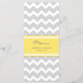 Menu mariage Jaune Gris Chevron (Dos)