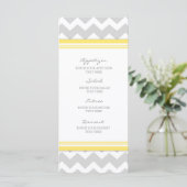 Menu mariage Jaune Gris Chevron (Debout devant)