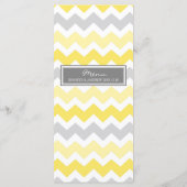 Menu mariage Jaune Gris Chevron (Dos)