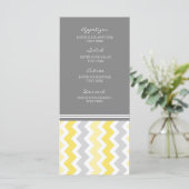 Menu mariage Jaune Gris Chevron (Debout devant)