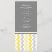 Menu mariage Jaune Gris Chevron (Devant)
