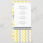 Menu mariage Jaune Gris Chevron (Devant / Derrière)