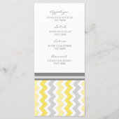 Menu mariage Jaune Gris Chevron (Devant)