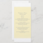 Menu Mariage Jaune Simplement Élégant (Devant / Derrière)