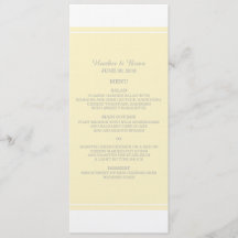 Menu Mariage Jaune Simplement Élégant