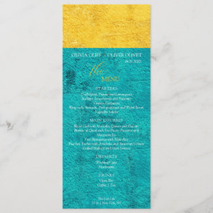 Menu Mariage jaune turquoise