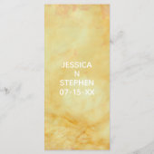 Menu mariage Jaunes d'influence asiatique Golfs (Dos)