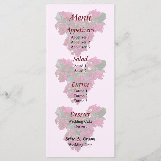 Menu Mariage Kalanchoe Heart (Devant)