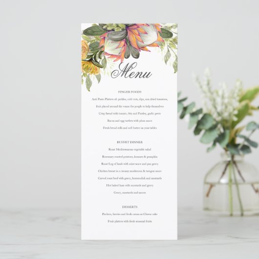 Menu Mariage King Protea Bouquet (Debout devant)