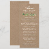 Menu Mariage Kraft de eucalyptus botanique (Devant / Derrière)